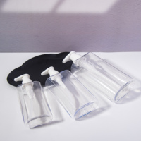 Bouteille pompe vide en PET 250/500 ml, rechargeable, en plastique, pour cosmétiques, lotion corporelle, shampoing, soins capillaires, emballage liquide.