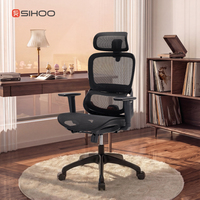Chaise de direction grise à dossier haut SIHOO B100, nouvelle conception, très vendue, accoudoirs réglables 4D, tissu en maille et design ergonomique