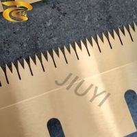 Lame de perforation industrielle HSS, revêtement titane, lame à dents faciles à déchirer pour machine de fabrication de sacs d'emballage, lame de découpe de film