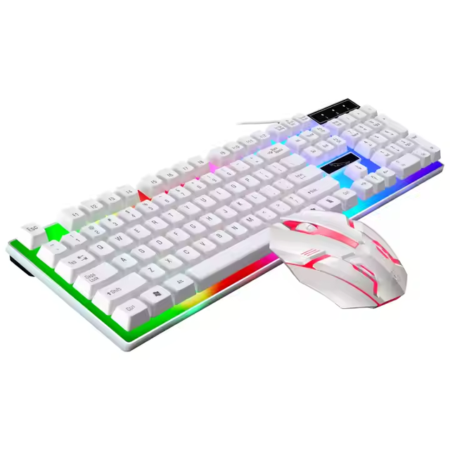 Wired Keyboard and Mouse Set USB Light Emitting Mechanical Keyboard and Mouse Set LED Waterproof Carton Picture Original Brand