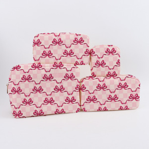 OEM Fashion 4pcs Bow Printed <strong>Cosmetic</strong> <strong>Bag</strong> Set Top Quality Nylon Makeup <strong>Bags</strong> New Trend Women Small Purses Custom <strong>Bag</strong> <strong>Manufacturer</strong> - Product Image 5
