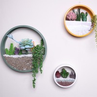 Jardinière de fleurs en pot mural en métal rond en fer avec fibre de verre pour le jardin et la décoration de la maison