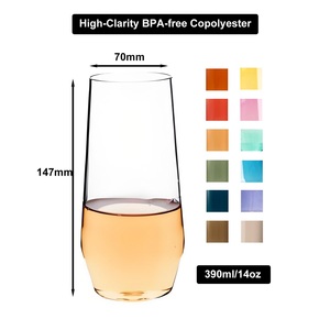 Flûtes à <span class=keywords><strong>champagne</strong></span> en plastique réutilisables, incassables, sans pied, en copolyester <span class=keywords><strong>de</strong></span> qualité supérieure, OEM ODM - Product Image 1