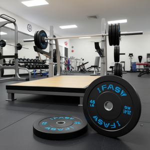 Paires de plaques de poids pour haltères IFAST 45 lb en acier caoutchouté, universelles et durables - Product Image 2