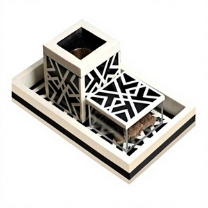 Bakhoor de madera con acabado negro, de calidad superior, hecho a mano, de diseño, de lujo, nuevo y elegante, Mubkhar de madera. - Product Image 1