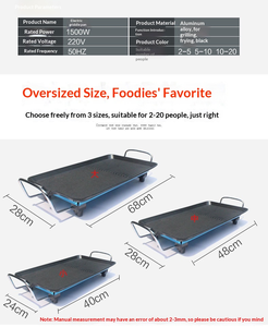 110V 220V <b>Gauge</b> Household Multifunctional 1350W Electric Oven Mechanical Control Smokeless Non-stick Baking Tray Barbecue - Product Image 6