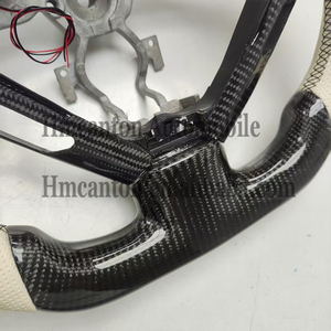 Volante Deportivo Popular de Fibra de Carbono con Agarre de Cuero Perforado y Luces LED, Compatible con Infiniti G27 G37 - Product Image 6