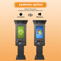 32 pulgadas al aire libre negro alto brillo IP65 impermeable pantalla táctil auto orden quiosco de pago con techo para restaurante y tienda