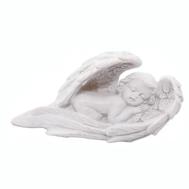 Figura de resina de recuerdo conmemorativo, escultura de Ángel adorable, sonrisa, regalo de colección OEM, mini figurita de poliresina de Navidad