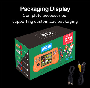 เครื่องเล่นเกมพกพา K36 พร้อม CE FCC Rohs คอนโทรลเลอร์ภายนอกและช่องต่อทีวี  รวมเกมคลาสสิก <span class=keywords><strong>800</strong></span> เกมในตัว จอยสติ๊ก รองรับผู้เล่นสองคน - Product Image 6