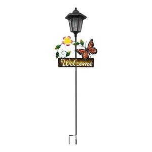 Solar Garden <b>Light</b> Led Hexagonal Iron Art With Welcome <b>Sign</b> Free Standing Water Resistant Quanzhou Made - Product Image 4