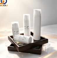 Botol Pompa Vakum Plastik PP Berkualitas Tinggi untuk Sampel Serum Minyak 15ml 30ml 50ml 100ml, Botol Plastik Vakum untuk Lotion Perawatan Kulit