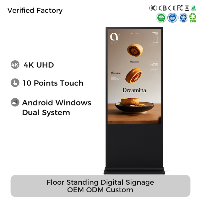 Wholesale Floor Standing Digital Signage 43 49 55 65 Inch Lcd Interactive Touch Screen Lcd Totem Vertical Advertising Display
