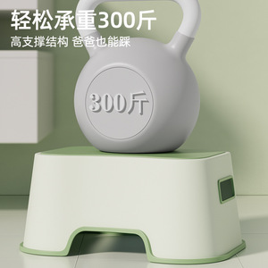 Children's <b>Step</b> <b>Stool</b> Non Slip Multi Functional Handwashing Face Washing Toilet Foot <b>Stool</b> Green And Gray Large Square Type - Product Image 3