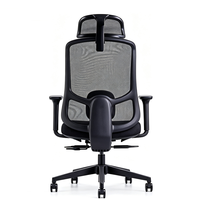 Chaise de bureau ergonomique pour la maison, chaise de bureau en tissu maillé, chaise de bureau ergonomique à dossier haut avec appui-tête