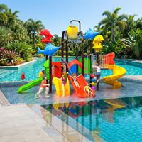 Piscine à jets d'eau amusants pour enfants, équipement de terrain de jeu extérieur pour maternelle, grand toboggan aquatique en plastique