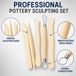 Ensemble de 5 outils en bois pour la <span class=keywords><strong>poterie</strong></span> et l'argile, pour enfants, étudiants, sculpture, sculpture sur bois, bricolage, artisanat, fournitures artistiques, kit d'outils de modelage pour enfants - Product Image 4