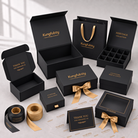 Boîtes cadeaux de luxe en carton rigide noir mat avec fermeture magnétique et insert en mousse EVA