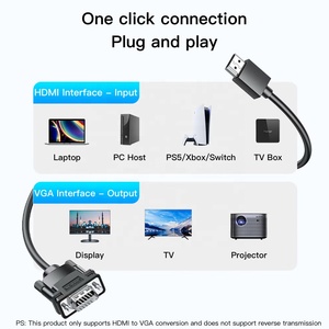 SAMZHE Câble HDMI vers VGA, convertisseur vidéo HD, adaptateur de diffusion d'écran, connecteur HDMI pour ordinateur portable, projecteur, moniteur <span class=keywords><strong>TV</strong></span>, câble vidéo - Product Image 6
