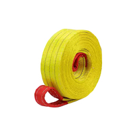 Sangle de levage industrielle robuste en polyester, à œillets, pour grue d'entrepôt, sangle de récupération durable