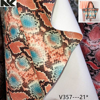 V 357 nouveau motif de fleur python PVC et PU cuir artificiel pour sacs, sacs à main, chaussures, ceintures