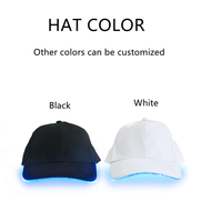 Offre Spéciale LED Rave Light Up Black White Baseball Hat Cap pour Glowing Party Outside Sports Hip Hop Dance Dark Party Night Running