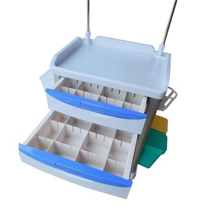 Red Star Hospital Infusion <b>Cart</b> HX-E61-2 2-Layer Mobile Treatment Trolley With Hooks For Ward Nursing - Product Image 2