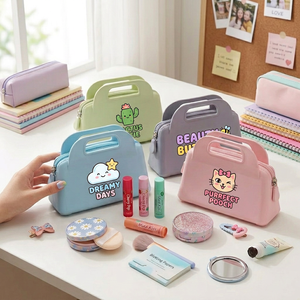 Estuche Portátil de Silicona para Brochas de <span class=keywords><strong>Maquillaje</strong></span> 2026, Bolsa Cosmética Impermeable de Viaje con Cierre de Cremallera, Soporte Reutilizable para Brochas, Venta al por Mayor - Product Image 1