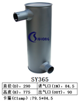Silencieux d'échappement pour Sany SY365, fabricant de silencieux depuis 20 ans, vente en gros OEM ODM, pour excavatrice, générateur, bulldozer, tracteur
