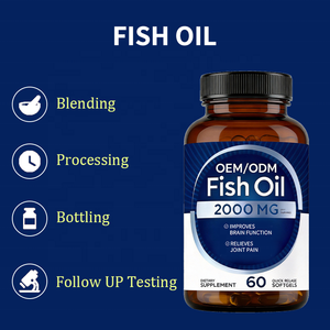 שמן דגים אומגה <span class=keywords><strong>3</strong></span> 2000 מיליגרם 60 כמוסות רכות - תמיכה בתפקוד המוח והקלה על כאבי מפרקים למבוגרים, שחרור מהיר, חיי מדף 24 חודשים - Product Image 4