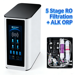 ระบบกรองน้ำแบบออสโมซิสผันกลับ (Reverse Osmosis) พร้อมใบรับรอง CE สำหรับติดตั้งใต้ซิงค์  ระบบกรอง 5 ขั้นตอน สำหรับโรงแรมและใช้งานทั่วไป  วัสดุพลาสติก 110V ระบบกรอง 5 ขั้นตอน - Product Image 1
