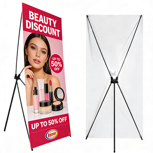 Support de bannière en X en acier de qualité supérieure pour la vente en gros, disponible en tailles 60x160cm et 80x180cm, résistant aux intempéries et couleurs personnalisables - Product Image 1