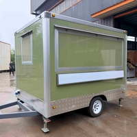 Chariot de vente ambulant carré de 3 m² durable et entièrement équipé avec système de plomberie professionnel