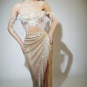 Vestido Largo y Elegante para Concurso de Miss <span class=keywords><strong>Universo</strong></span> y Actuaciones en Conciertos, Talla Adulto, 100% Poliéster - Product Image 4