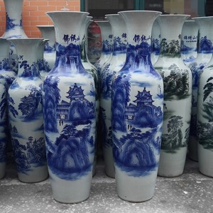 Jarrón <span class=keywords><strong>de</strong></span> piso <span class=keywords><strong>de</strong></span> <span class=keywords><strong>cerámica</strong></span> azul y blanco <span class=keywords><strong>de</strong></span> Jingdezhen, jarrón <span class=keywords><strong>de</strong></span> pie grande <span class=keywords><strong>de</strong></span> piso alto único hecho a mano - Product Image 2