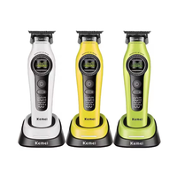 Tondeuse à cheveux professionnelle KM-1595 pour barbier, moteur externe sans balais USB, machine de coupe avec station d'accueil