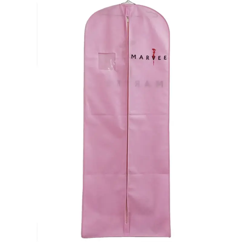 Hot sale non-woven garment bag packing garment clothes long wedding dress bridal bag with print logo