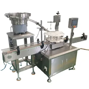 Automatic Lid Capping Pressing Machine for Candle Bottle Jar Pneumatic Pressure Press with Lid Feeder
