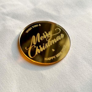 Nouveaux décorations de gâteau circulaires en acrylique pour Noël, Thanksgiving, Nouvel An, joyeux anniversaire, pour cupcakes, desserts, cadeaux - Product Image 3