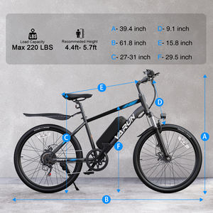 Commande en gros, expédition rapide, VARUN, vélo électrique de montagne 24 pouces, 350W, Shimano 7 vitesses, frein à disque mécanique, adultes, entrepôt CA - Product Image 4