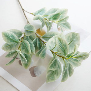 Planta artificial simulada de tres puntas con forma de hoja de la suerte, vegetación artificial para decoración del hogar y bodas 456132011 - Product Image 3