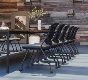 Vente en gros de chaise pliante de salle de réunion respirante en maille noire chaise de bureau de formation empilable - Product Image 5