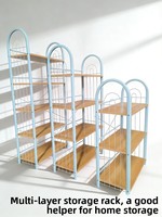 Multifunktionales blaues mehrstöckiges Regal, diamantfreies, einfach zu montierendes Bücherregal, Schuhregal, Aufbewahrungsregal.