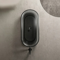 Baignoire autoportante en résine écologique pour intérieur, côtés transparents, fonction japonaise, forme ovale, longueur 1,5 m, luxe