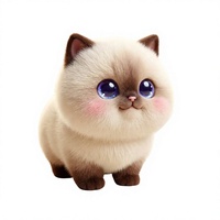 Robot Chat Intelligent IA, Animal de Compagnie Électronique avec Contrôle Vocal, Application Connectée, Oreilles Mobiles en Peluche Ultra Douce et Longue, Fonctionnalités d'Apprentissage