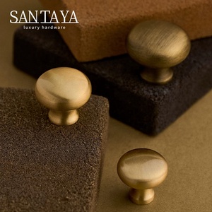 Santaya Solid Antique Brushed Brass Handles Kitchen Cabinet Pulls Bedroom Wardrobe <strong>Drawer</strong> <strong>Knobs</strong> Furniture Bronze Handle - Product Image 2