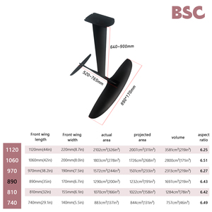Axis Foils BSC 890 คาร์บอนไฮโดรฟอยล์วิง สำหรับวิงฟอยล์, SUP, เวค และพัมพ์ดาวน์วินด์ฟอยล์ สำหรับผู้เล่นระดับเริ่มต้น BSC คาร์บอนไฟเบอร์ ข้อด้อย - Product Image 3