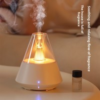Diffuseur d'arômes à flamme de bougie avec télécommande, humidificateur d'air ultrasonique USB de bureau, diffuseur de parfum d'aromathérapie pour la pièce