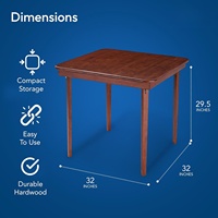 Table à manger pliante classique en bois de pin massif à bords droits pour la maison ou le bureau