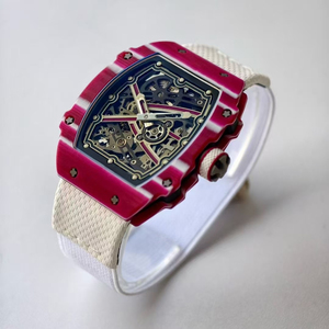 Montre automatique squelette pour homme, personnalisation avancée, 7,8 mm, lunette rouge, boîtier en fibre de carbone composite, montre sport - Product Image 2